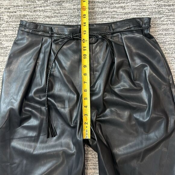 New Mother Denim Jeans Twistie Tie Bounce Hover Faux Leather Pants Size 33 - Picture 11 of 16